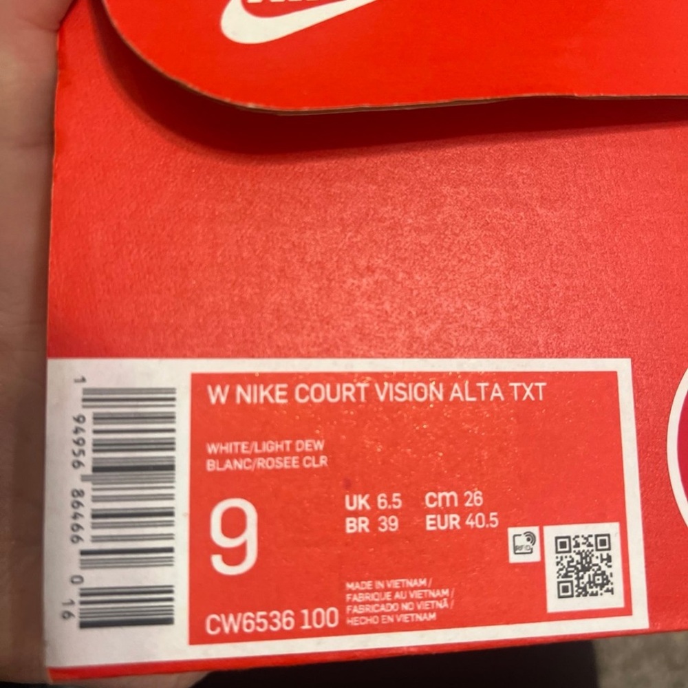 Nike Court Vision Alta TXT Size 9 white/Light Dew - Picture 7 of 9